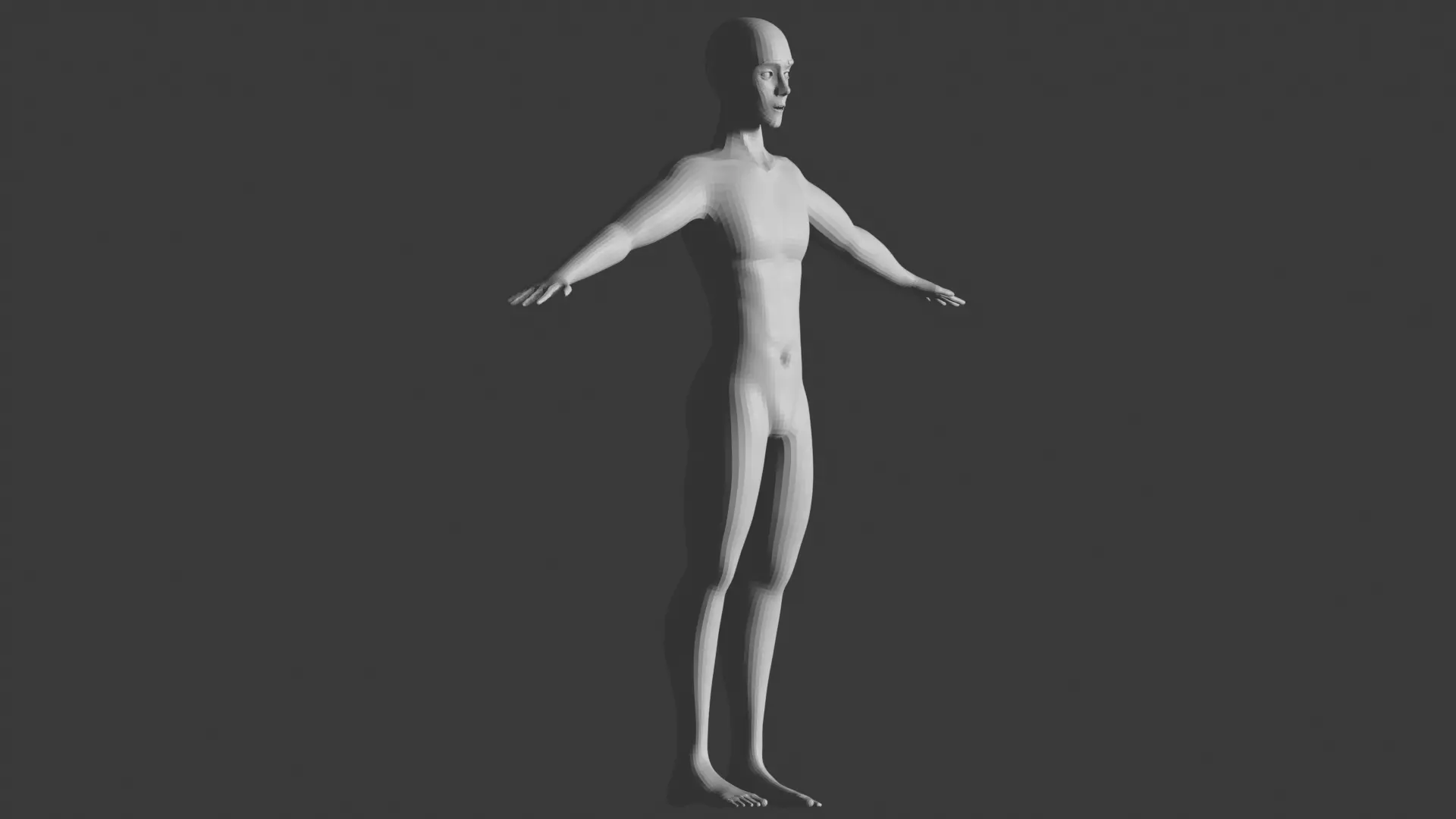 Stylized Male Base Mesh Low-poly 3D model_2