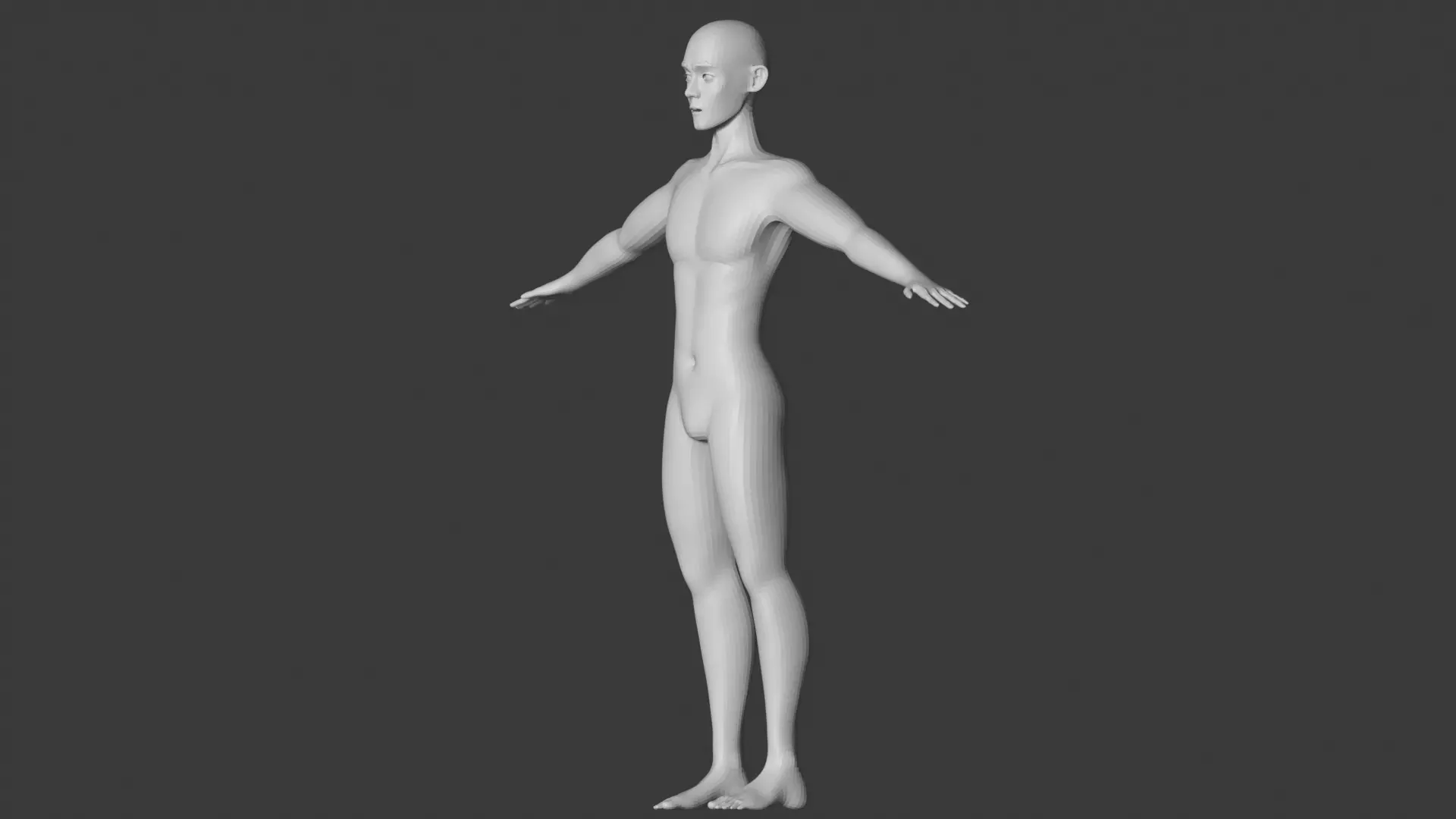Stylized Male Base Mesh Low-poly 3D model_0