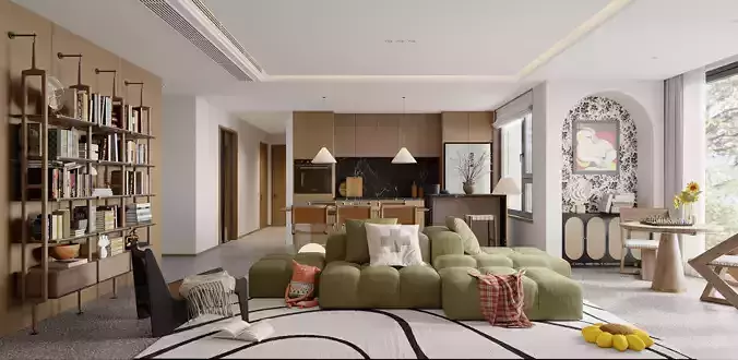 living room dining room interior scenes 11