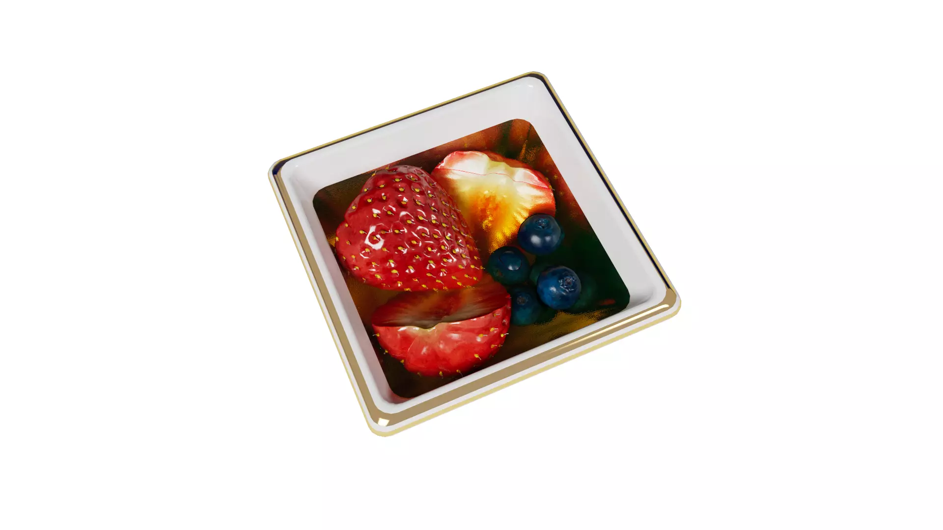 Strawberry honey blueberry 3D model_13