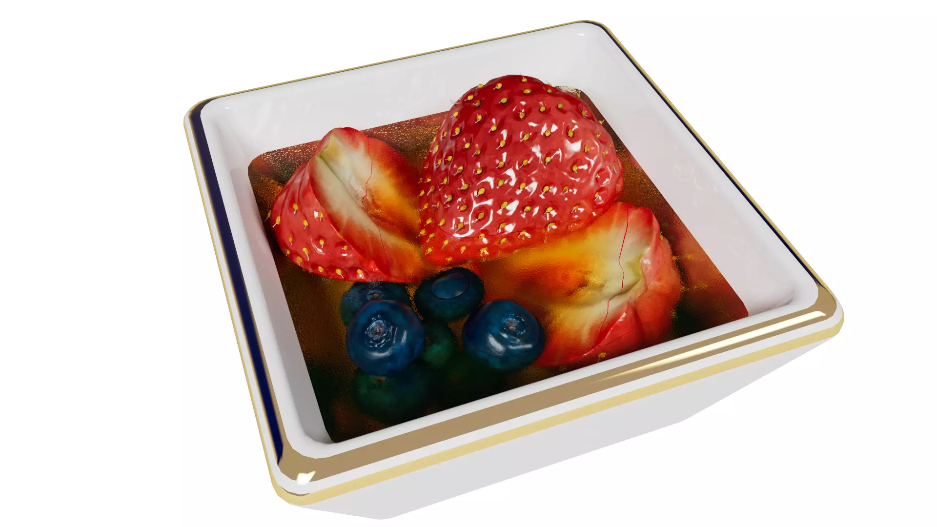 Strawberry honey blueberry 3D model_0