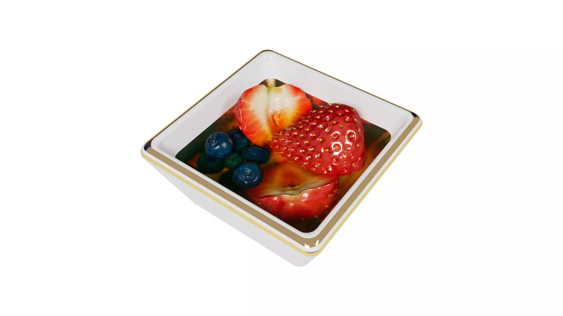 Strawberry honey blueberry 3D model_5