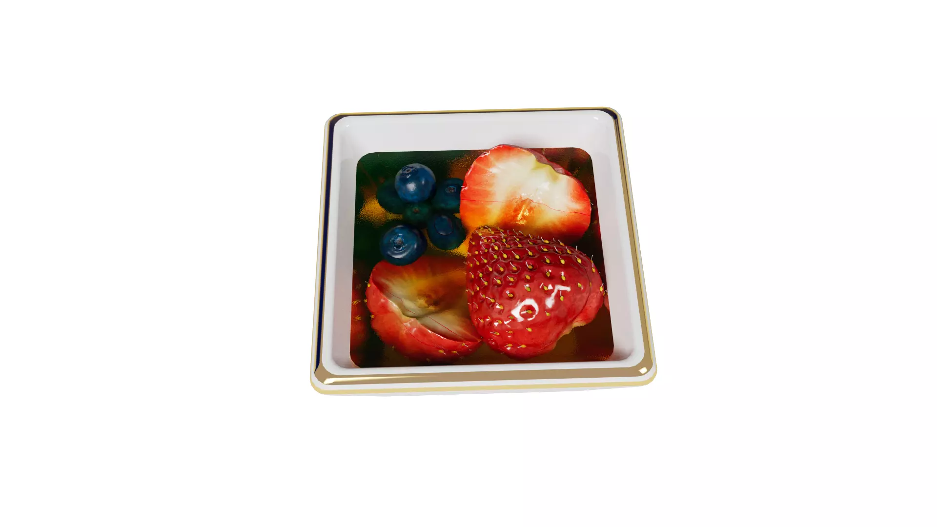 Strawberry honey blueberry 3D model_7