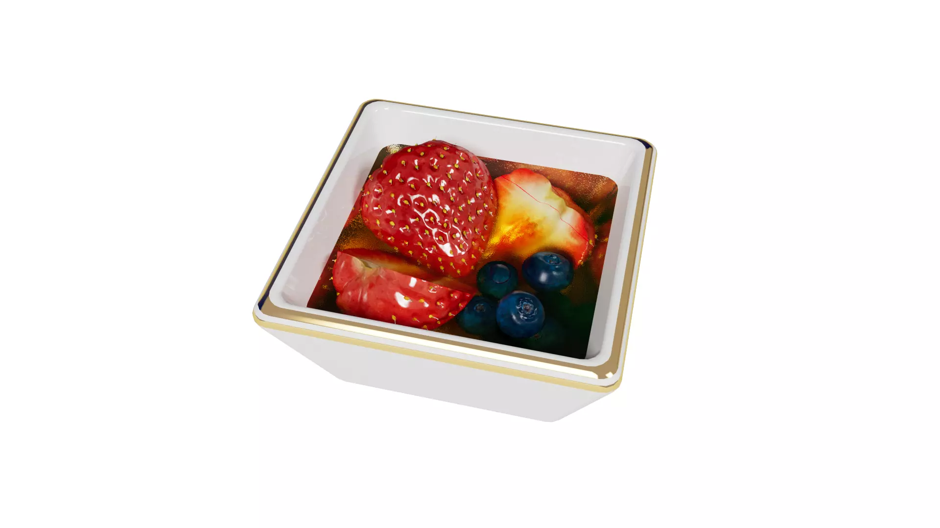 Strawberry honey blueberry 3D model_15