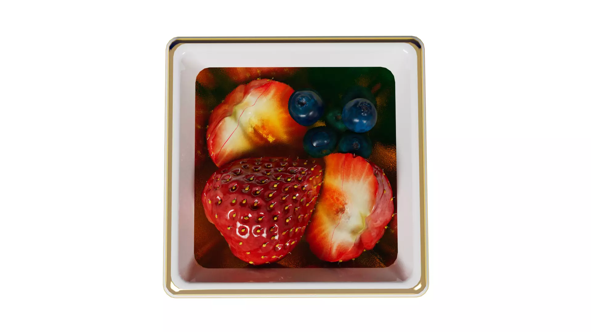 Strawberry honey blueberry 3D model_10