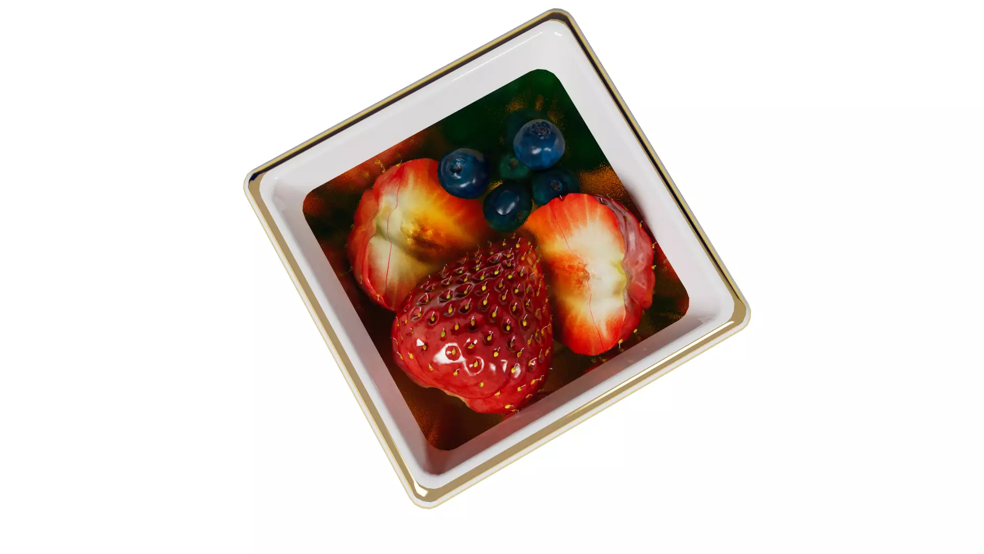 Strawberry honey blueberry 3D model_9