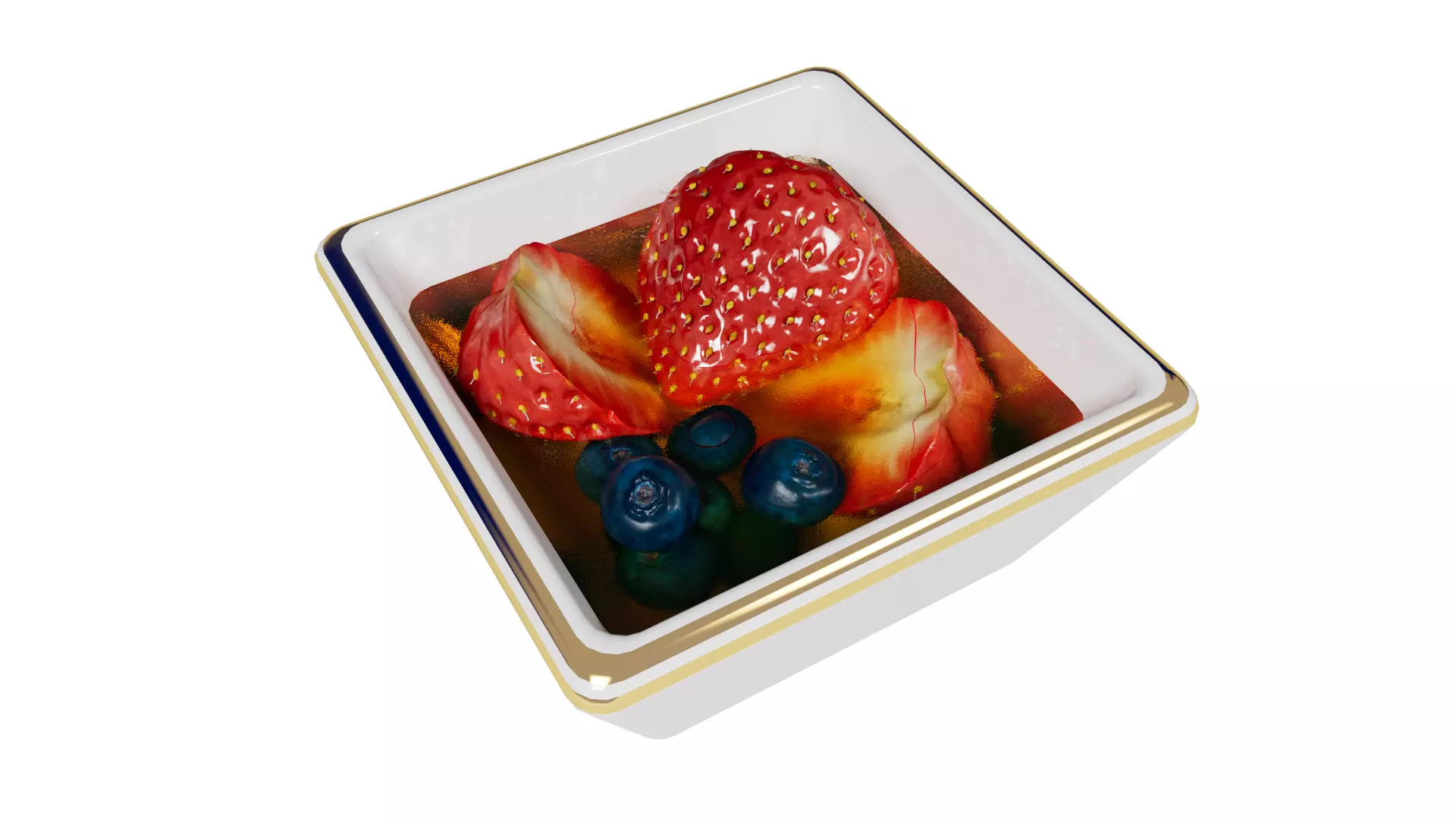 Strawberry honey blueberry 3D model_18