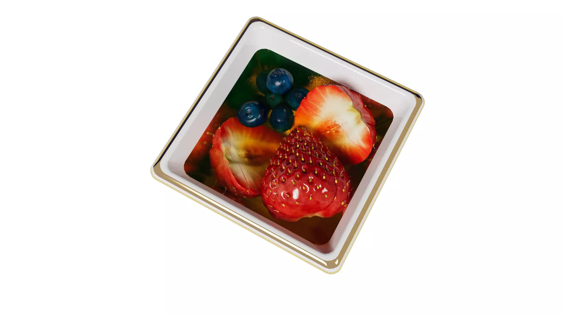 Strawberry honey blueberry 3D model_8