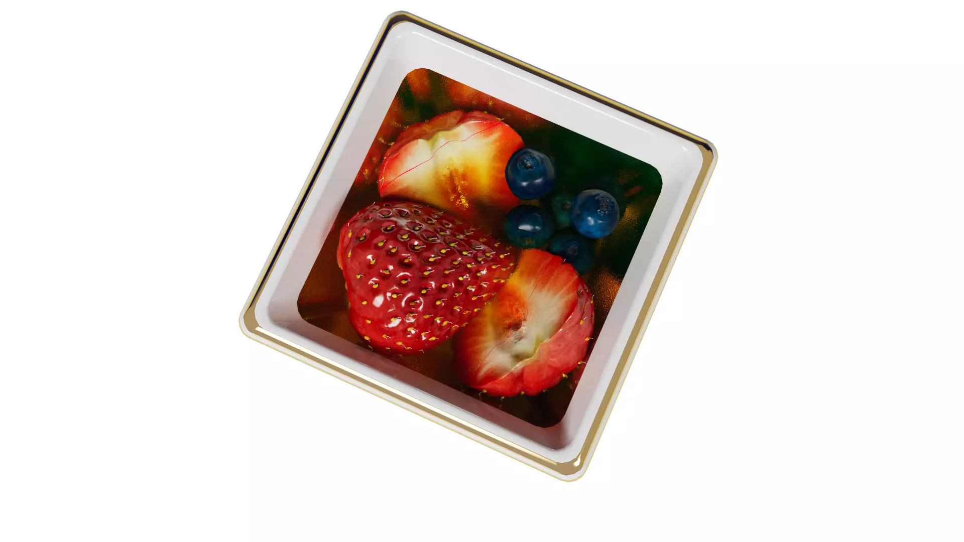 Strawberry honey blueberry 3D model_11