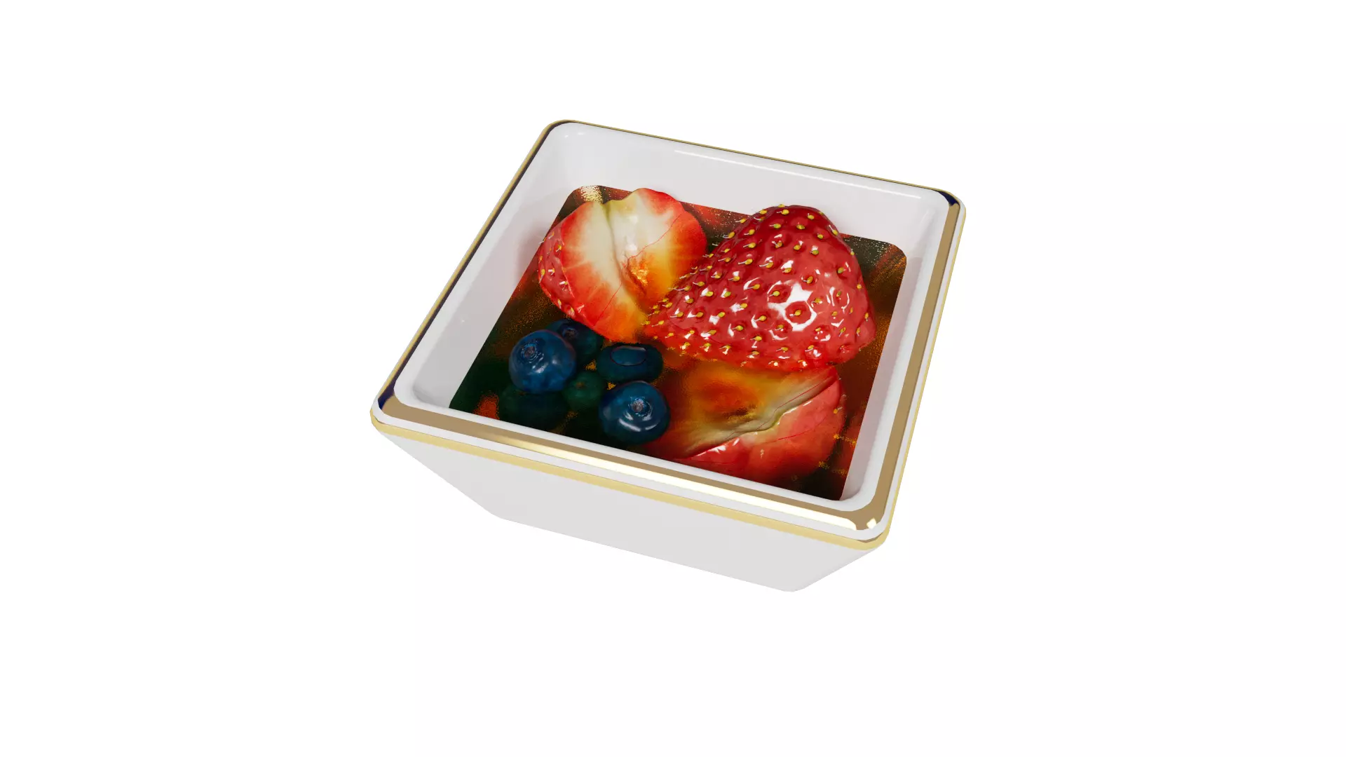 Strawberry honey blueberry 3D model_4