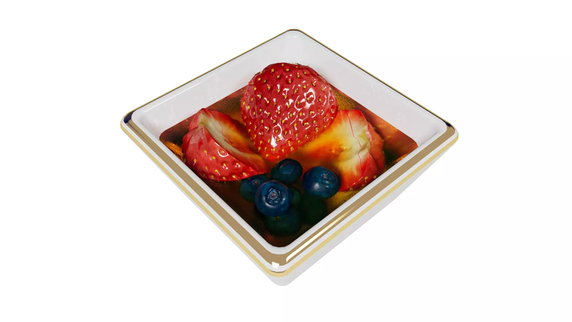 Strawberry honey blueberry 3D model_17