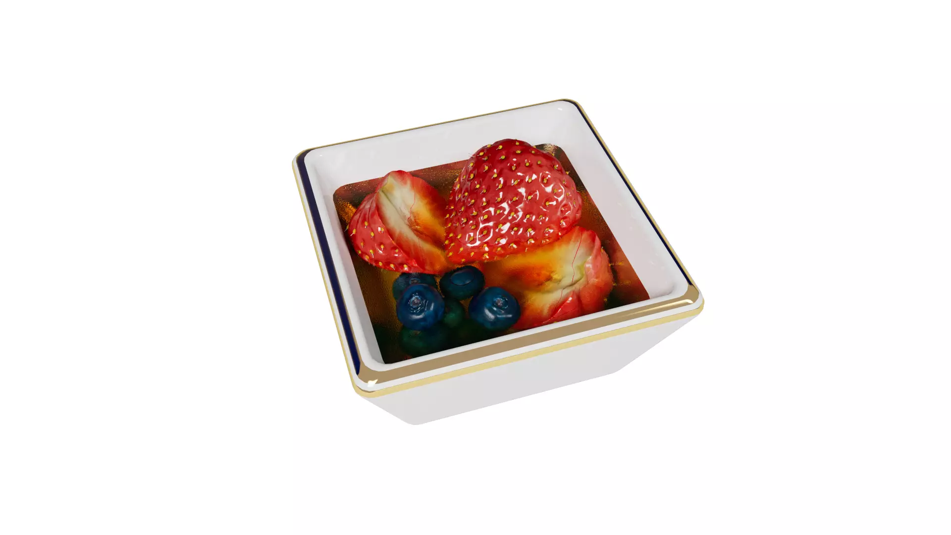 Strawberry honey blueberry 3D model_1