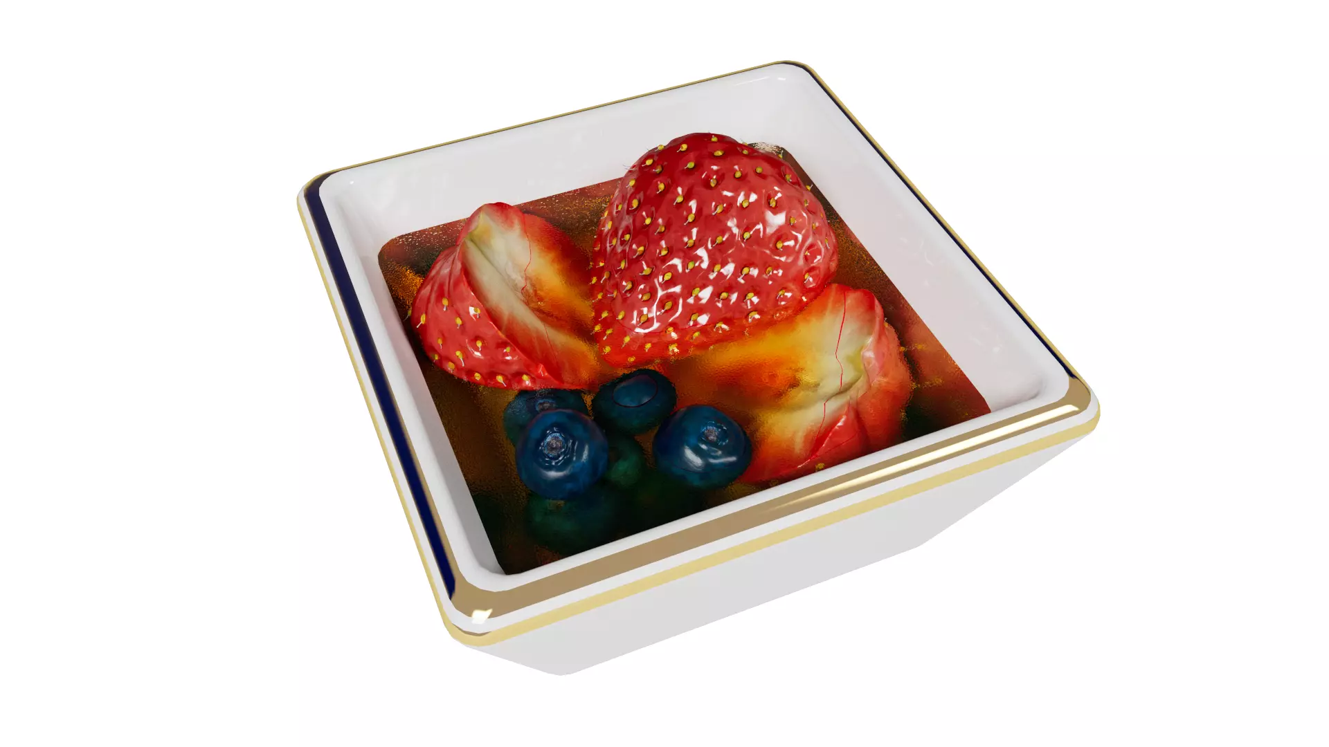 Strawberry honey blueberry 3D model_19