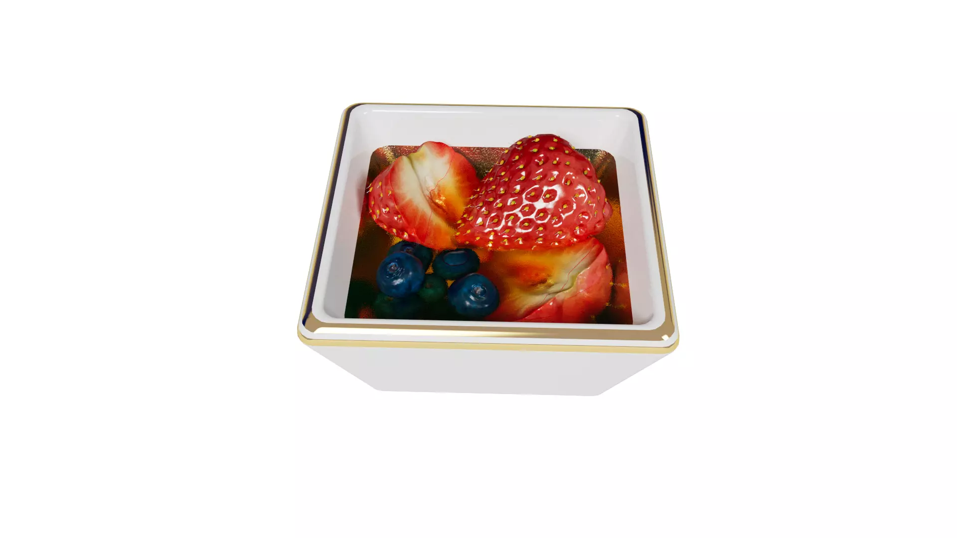 Strawberry honey blueberry 3D model_3