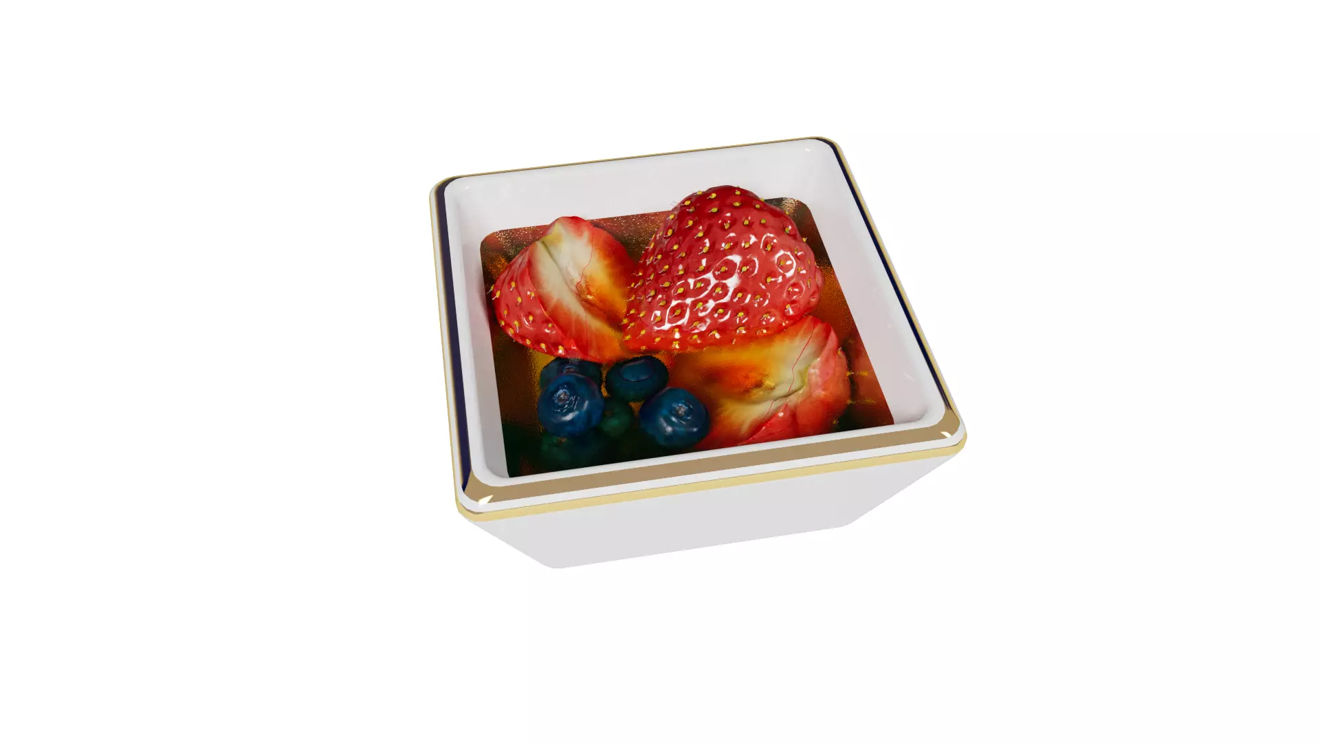 Strawberry honey blueberry 3D model_2