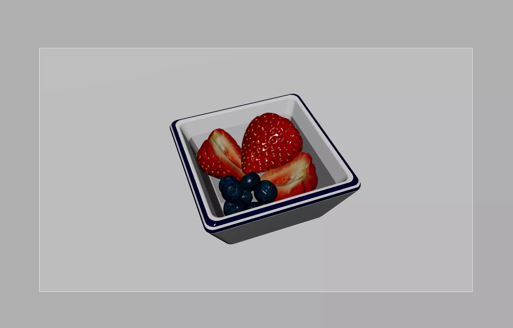 Strawberry honey blueberry 3D model_21