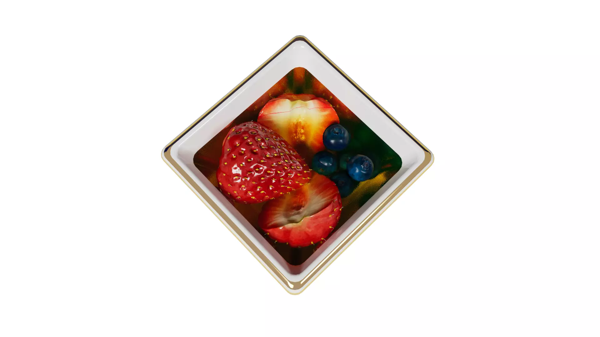 Strawberry honey blueberry 3D model_12