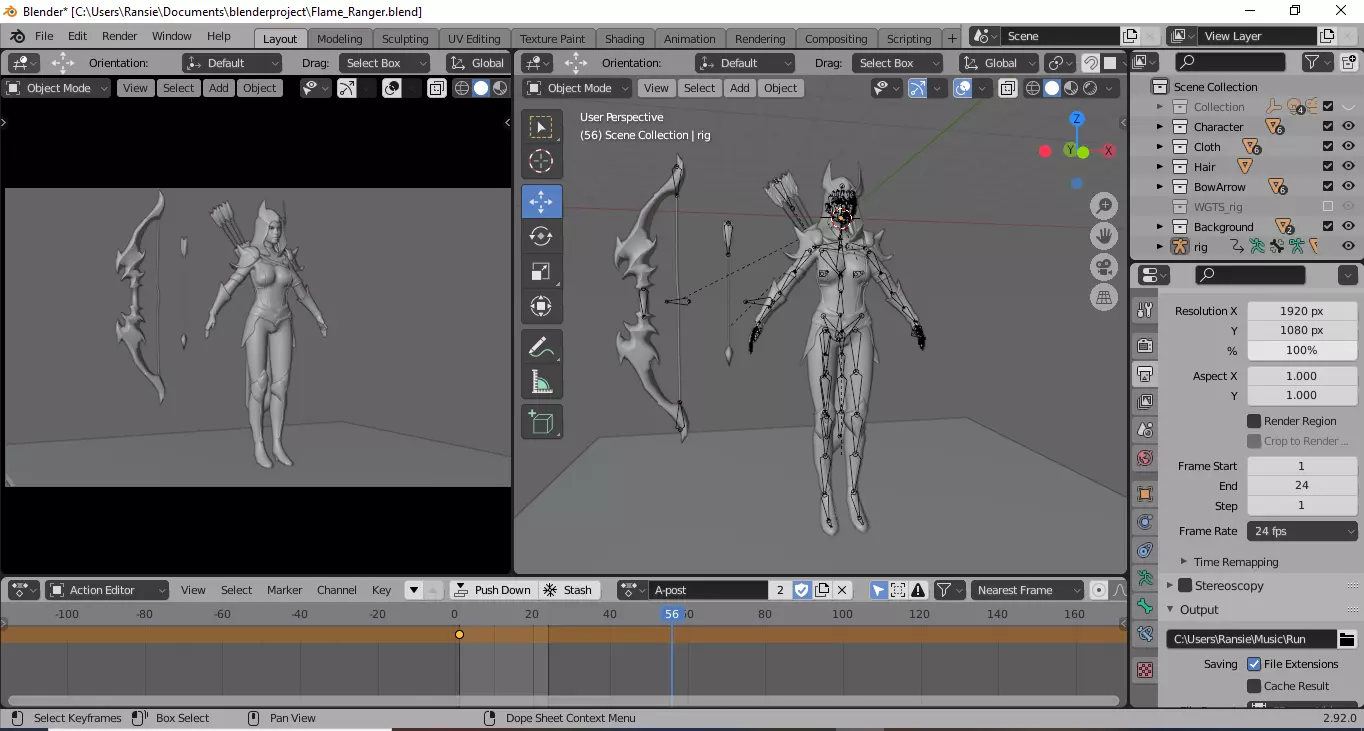 Flame Ranger Rigged Stylized Character Game Ready for Unity Low-poly 3D model_6