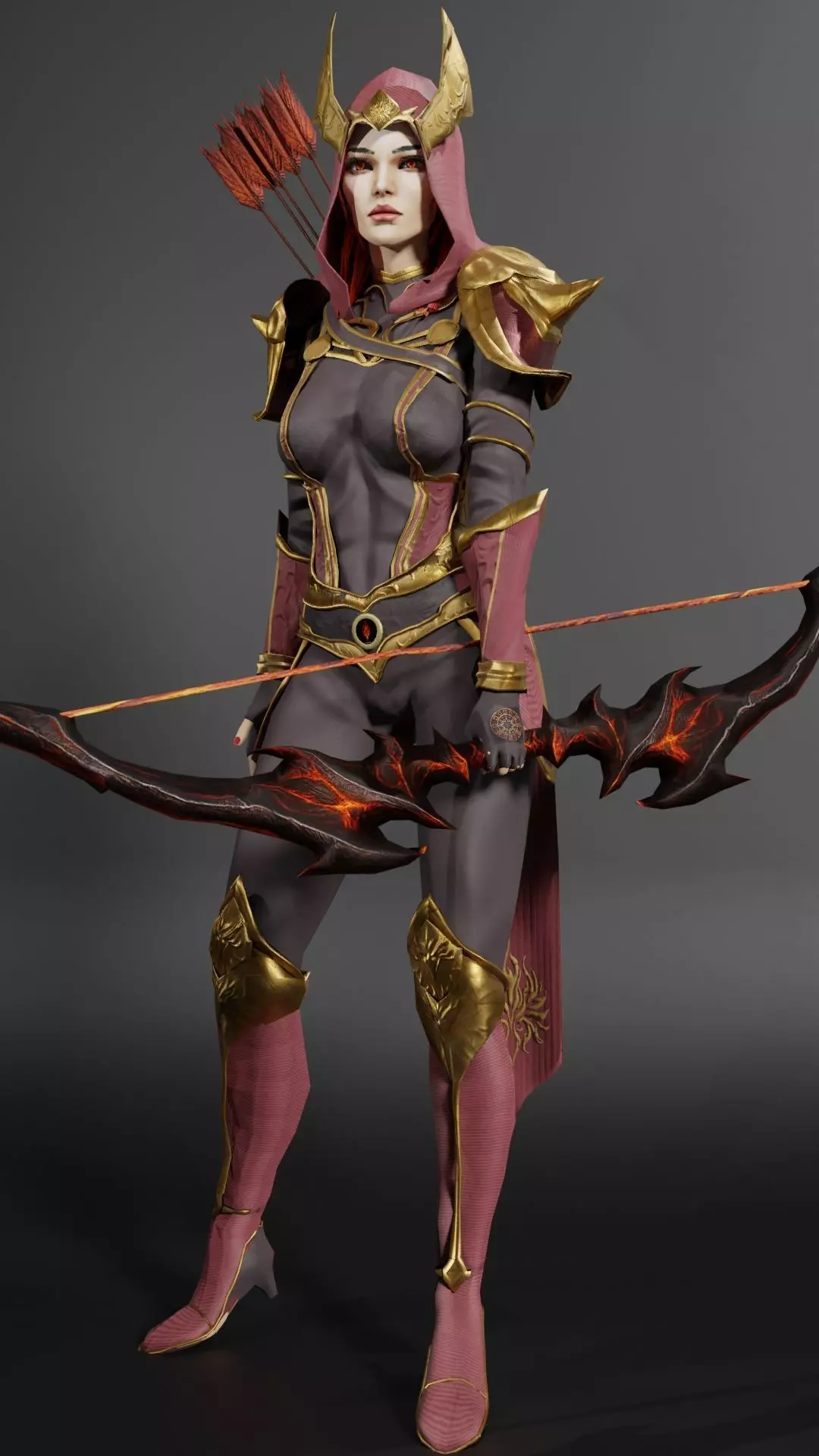 Flame Ranger Rigged Stylized Character Game Ready for Unity Low-poly 3D model_4