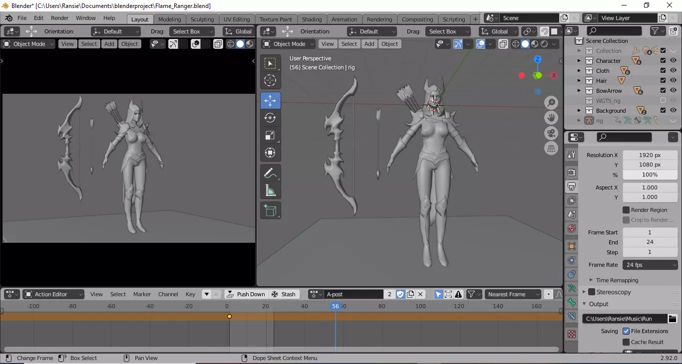Flame Ranger Rigged Stylized Character Game Ready for Unity Low-poly 3D model_8