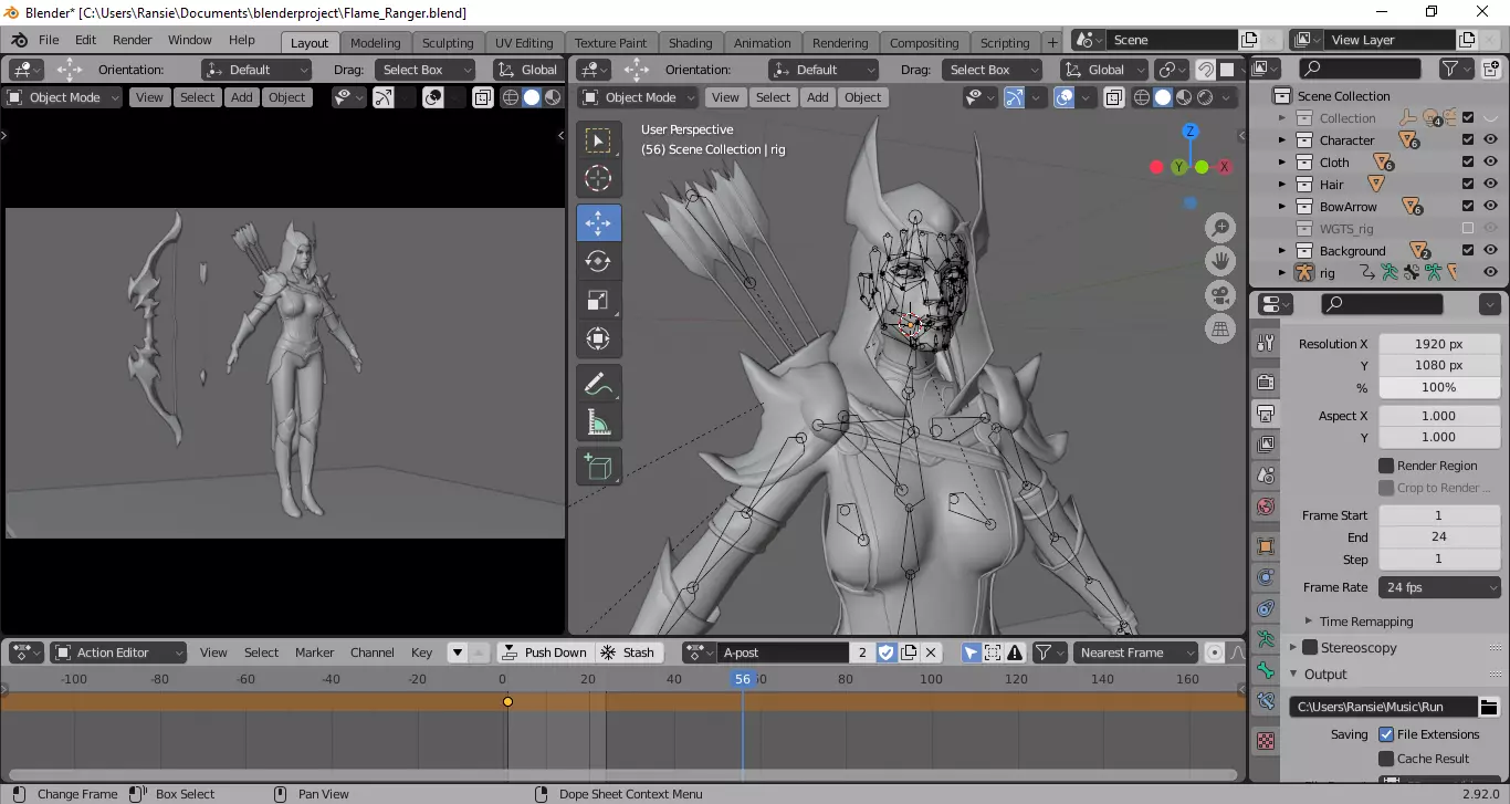 Flame Ranger Rigged Stylized Character Game Ready for Unity Low-poly 3D model_7