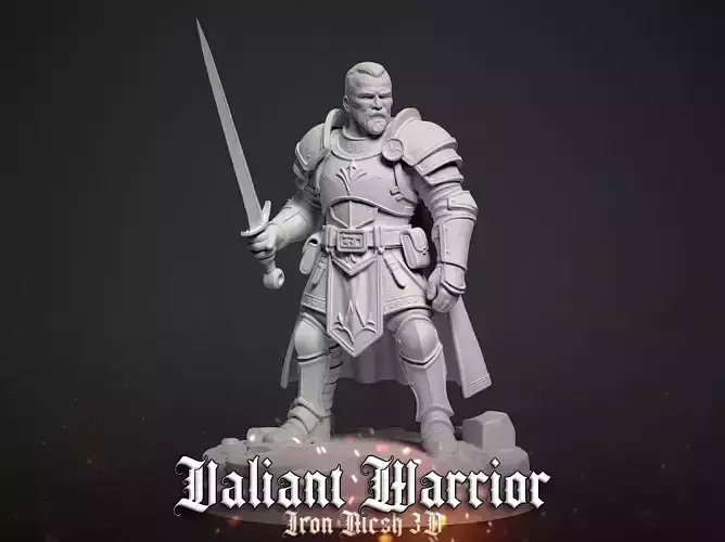 Miniature of a Valiant Warrior - 3d print model 3D print model