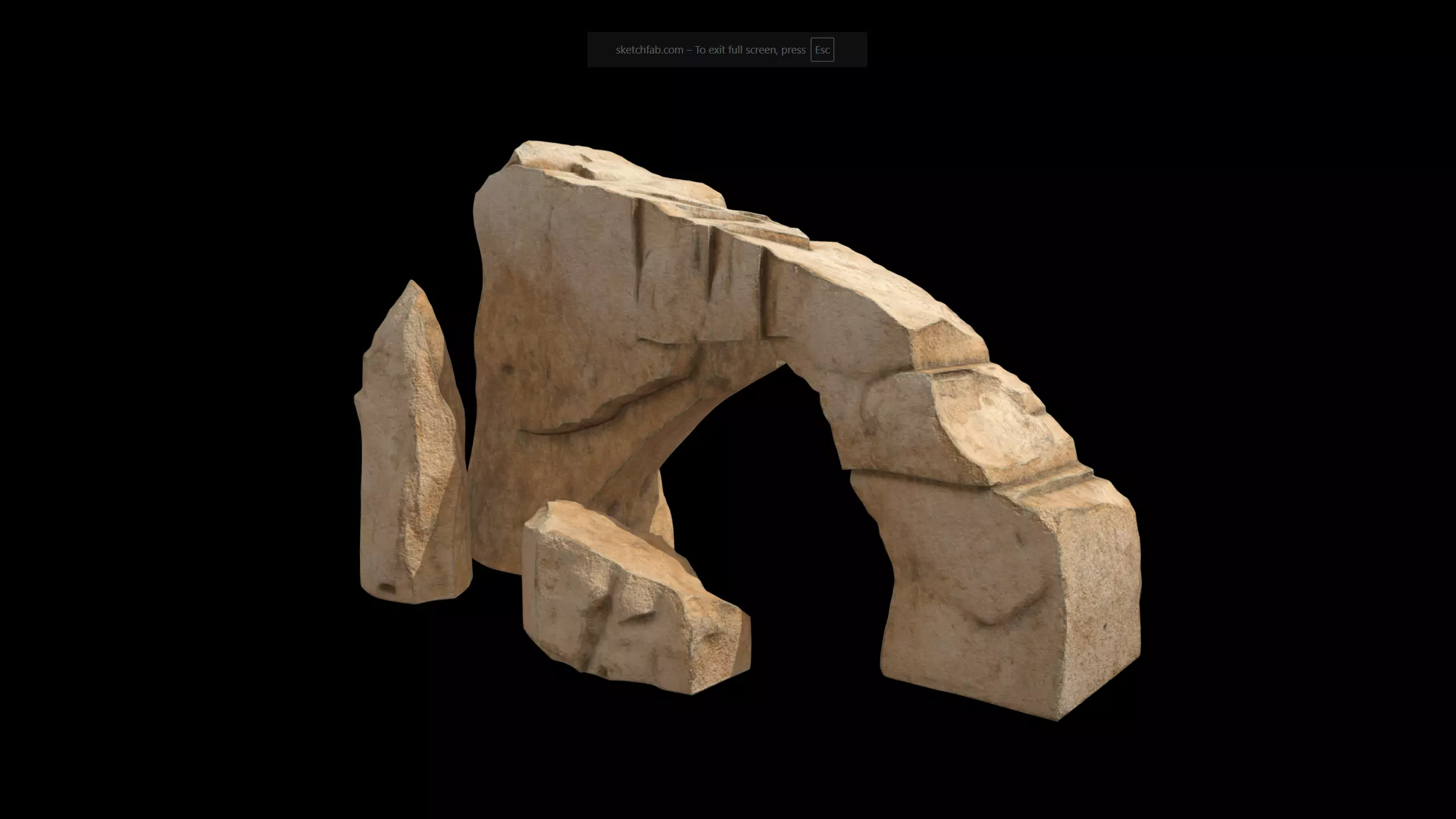 Modular Stylized Cliff Rock 3D model_0