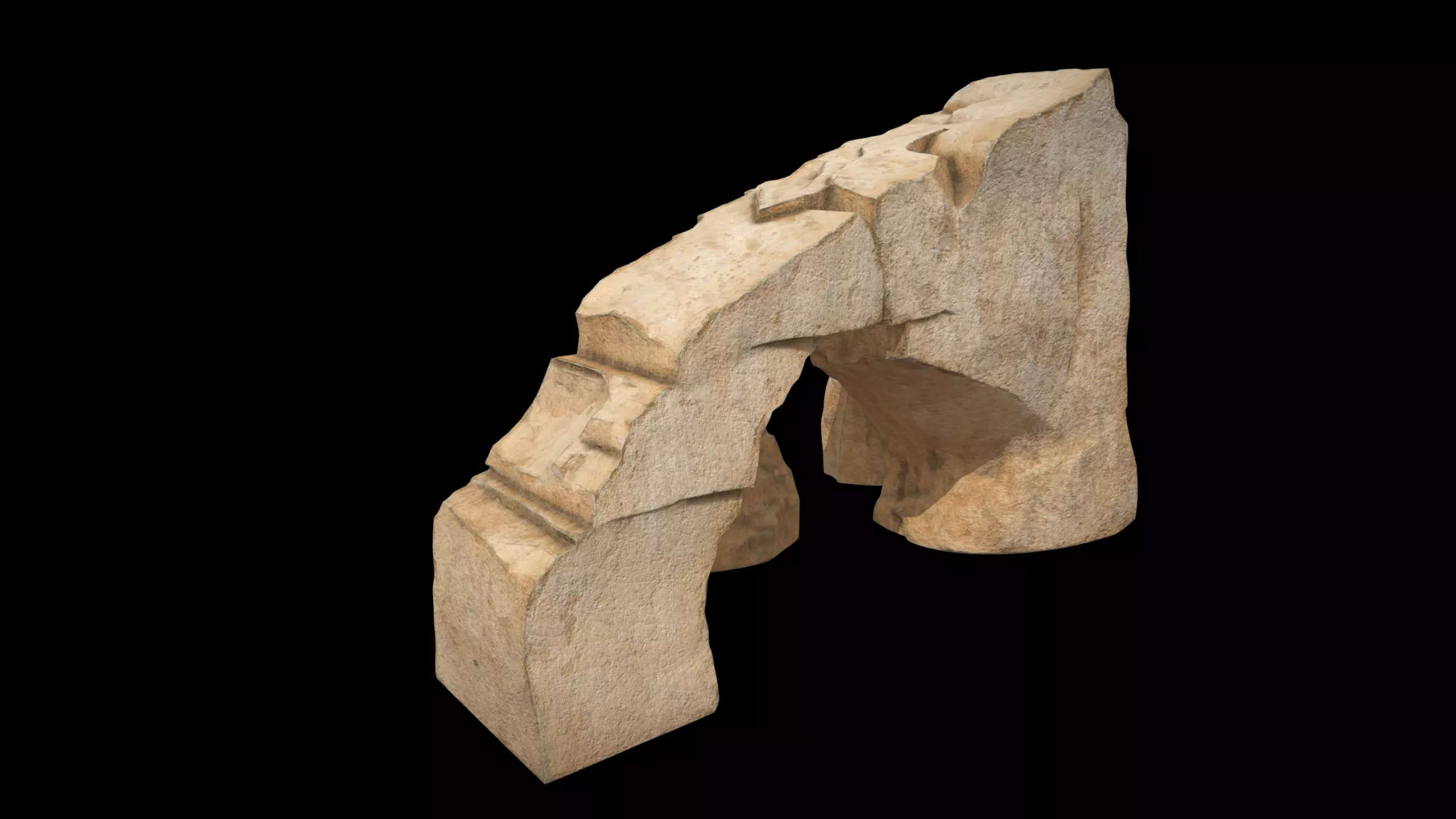 Modular Stylized Cliff Rock 3D model_3