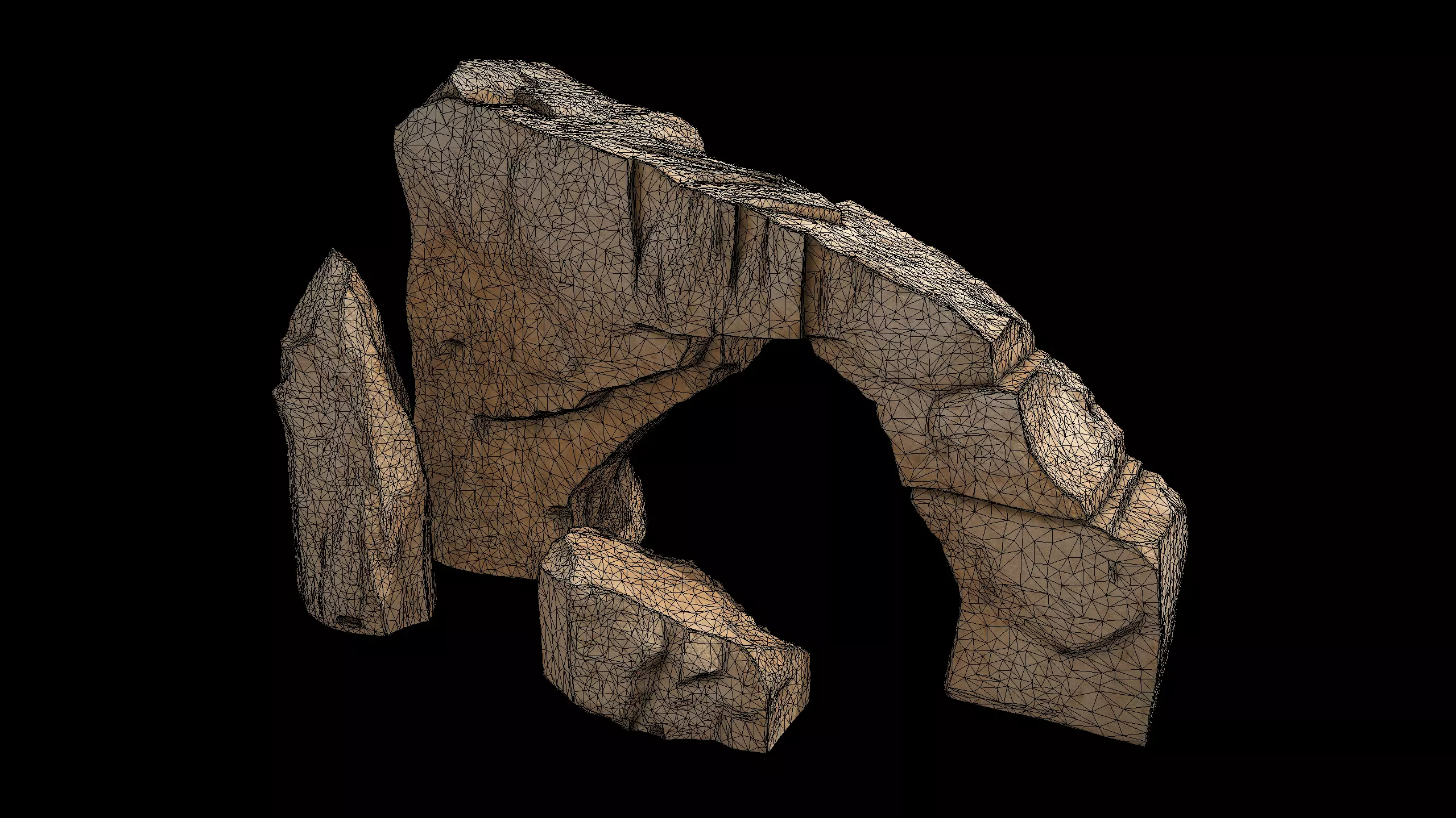 Modular Stylized Cliff Rock 3D model_6