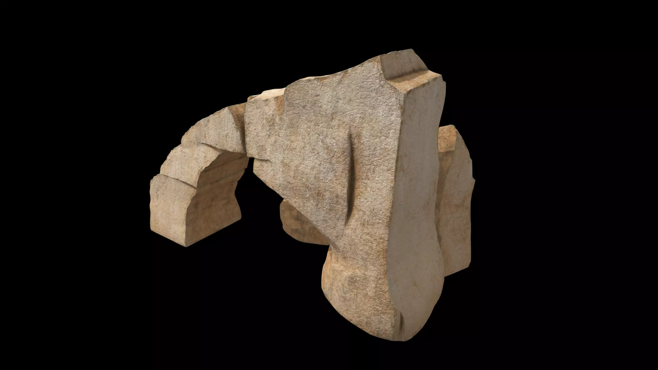 Modular Stylized Cliff Rock 3D model_2