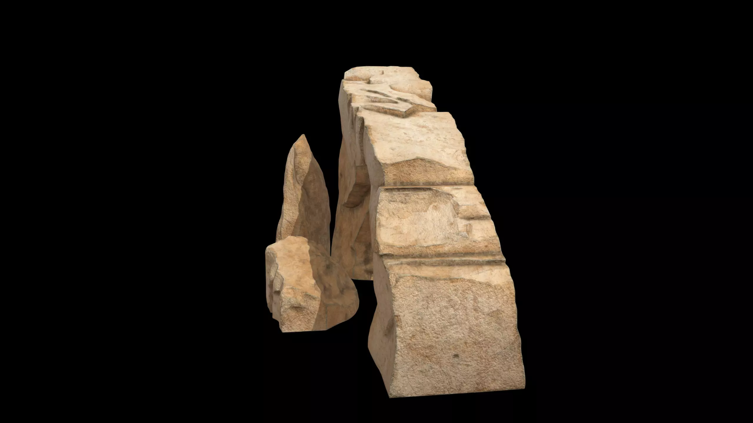 Modular Stylized Cliff Rock 3D model_1