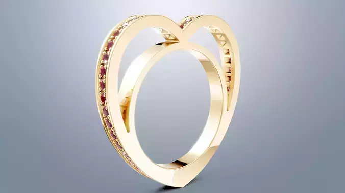 Unique Heart ring Unique 46 diamonds azured