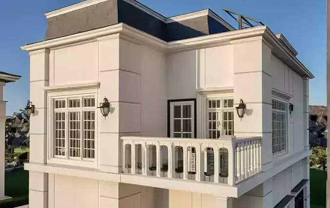 Colonial Style Modern Villa Exterior Sketchup 3D model