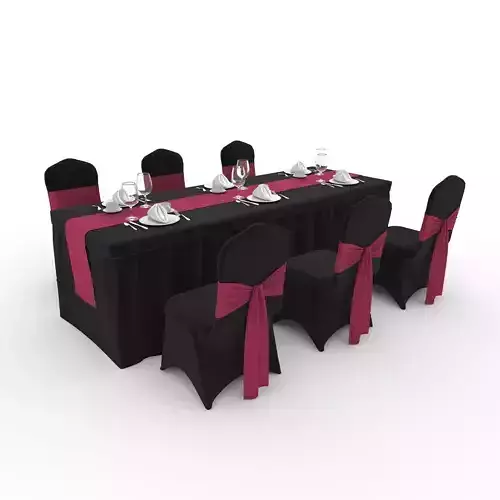 Banquet Table and Chair 125 3D model
