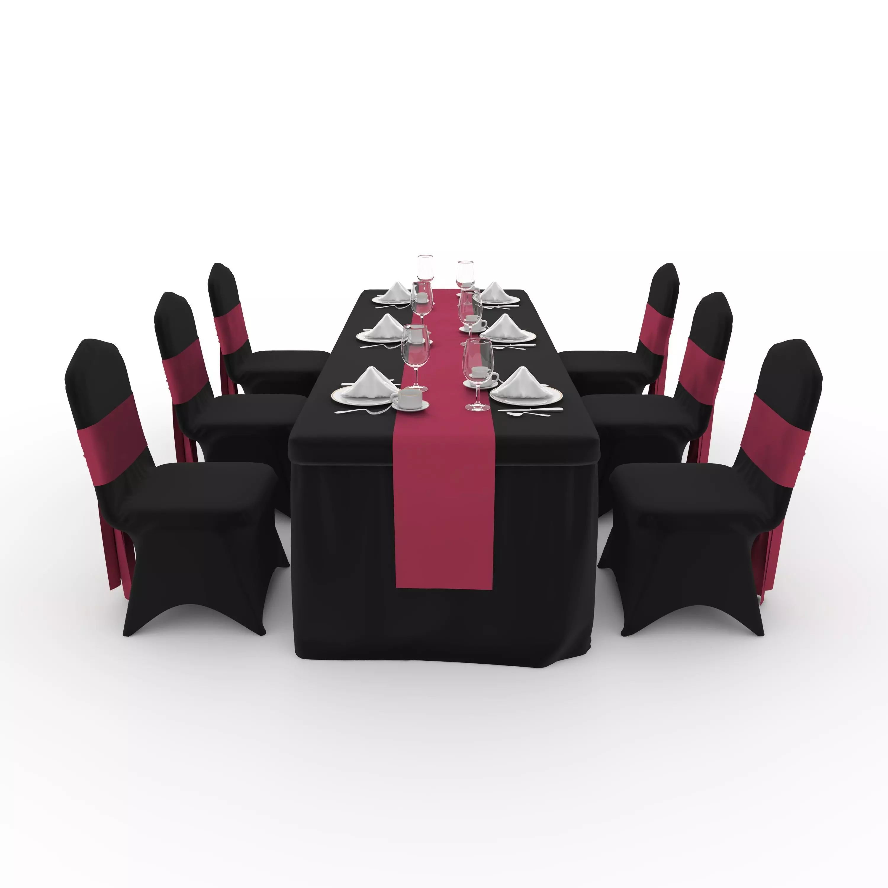 Banquet Table and Chair 125 3D model_3