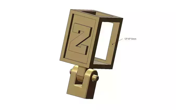Z letter varsity font 12x10x10mm enamel bail link 3D print model