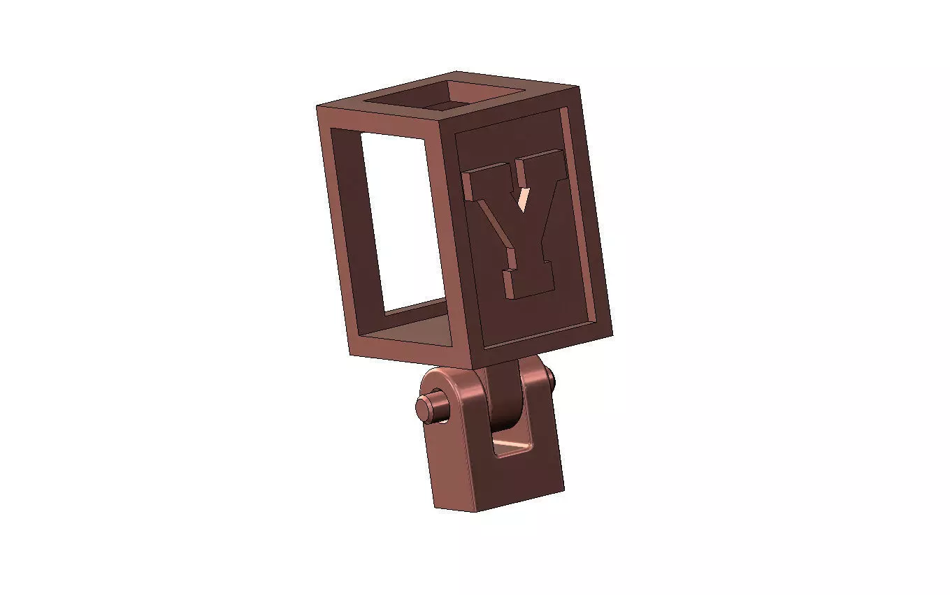 Y letter varsity font 12x10x10mm enamel bail link 3D print model_11