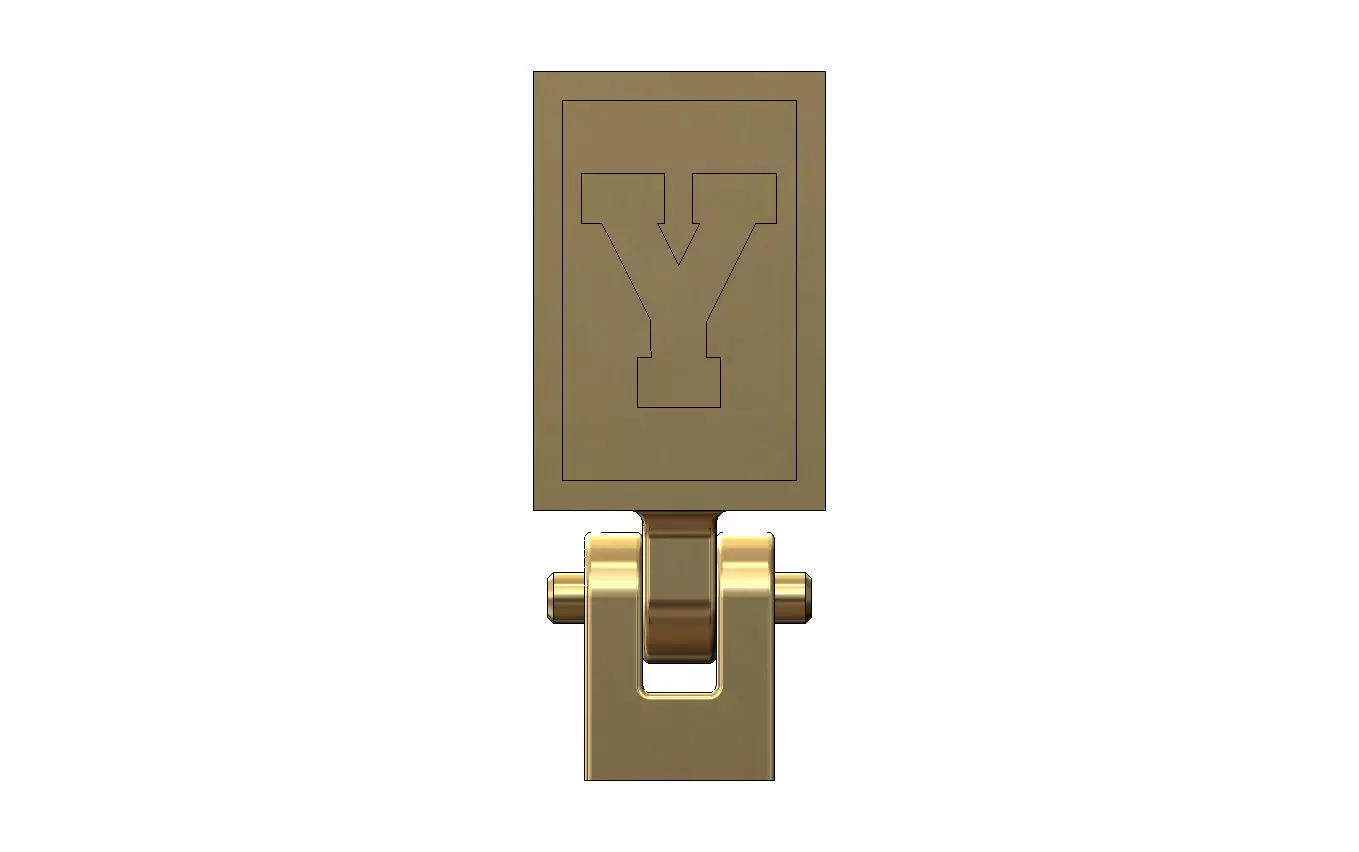 Y letter varsity font 12x10x10mm enamel bail link 3D print model_1