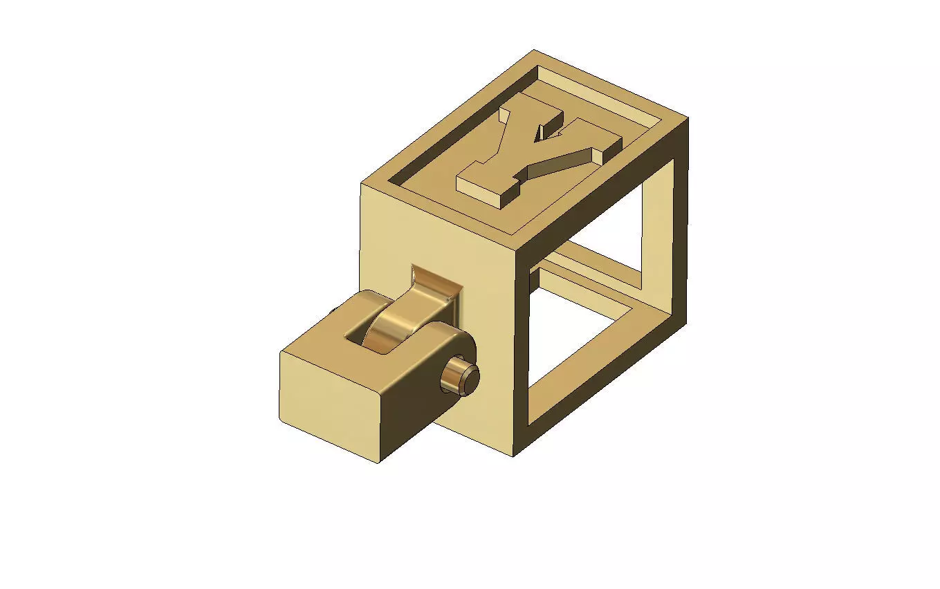 Y letter varsity font 12x10x10mm enamel bail link 3D print model_2