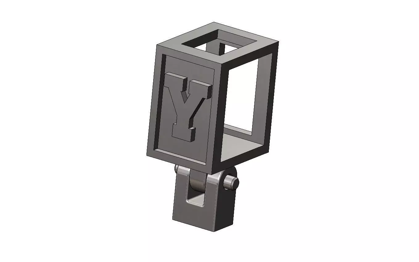 Y letter varsity font 12x10x10mm enamel bail link 3D print model_10