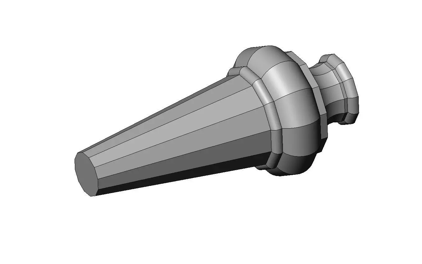 Faceted nightstand chest table foot 3D print model_4