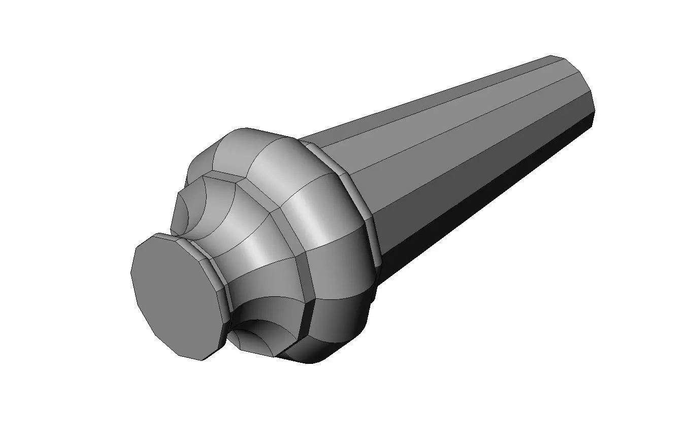 Faceted nightstand chest table foot 3D print model_3