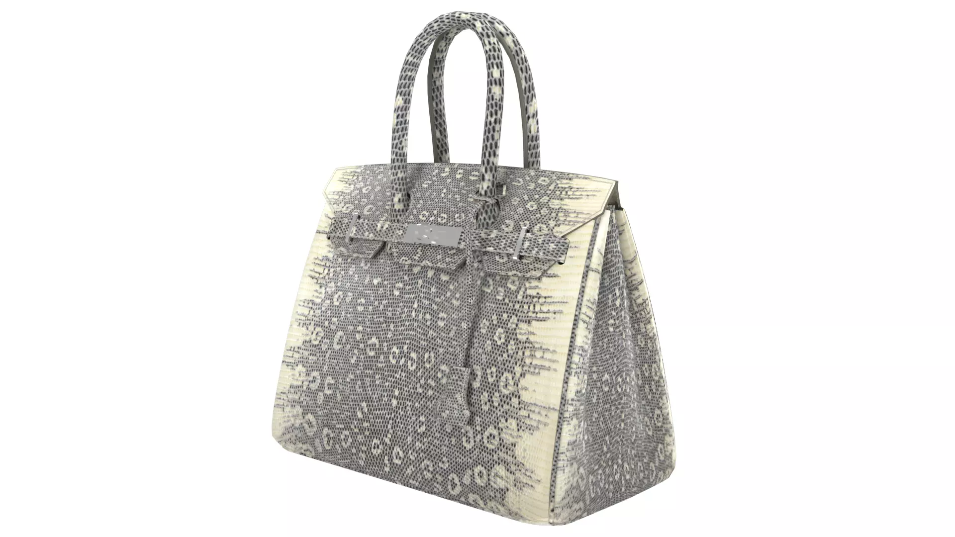 Hermes Birkin Lizard leather 3D Handbag Model Low-poly 3D model_7