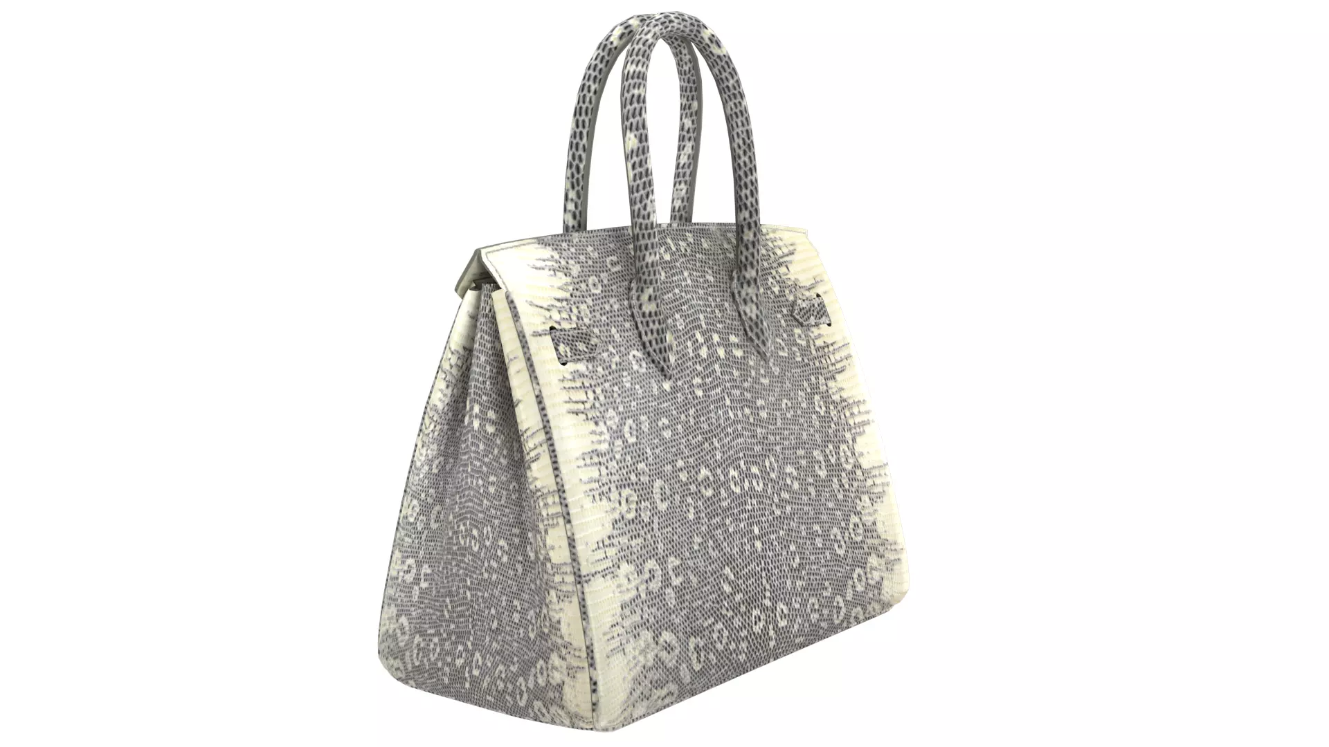 Hermes Birkin Lizard leather 3D Handbag Model Low-poly 3D model_9