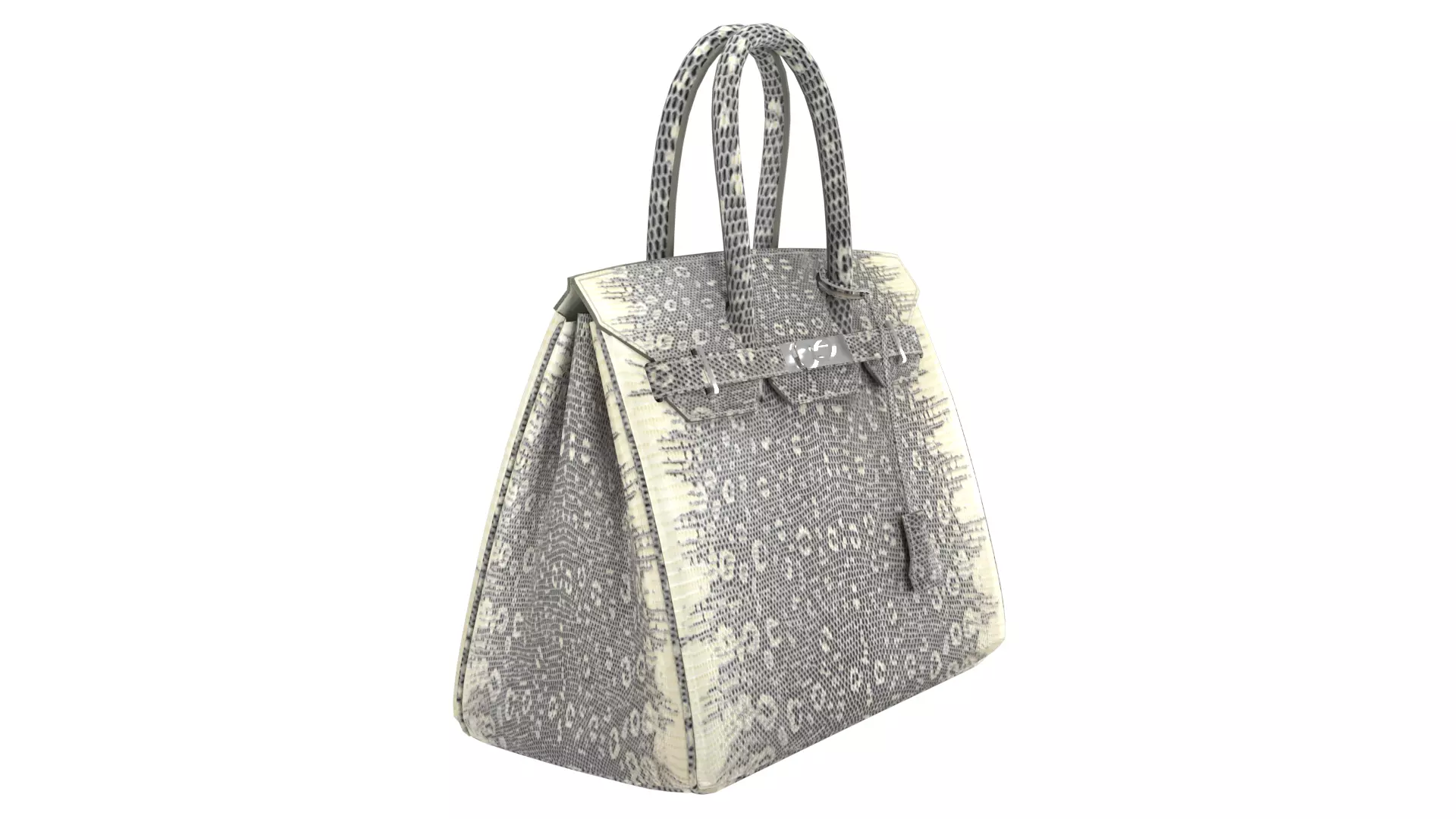 Hermes Birkin Lizard leather 3D Handbag Model Low-poly 3D model_1