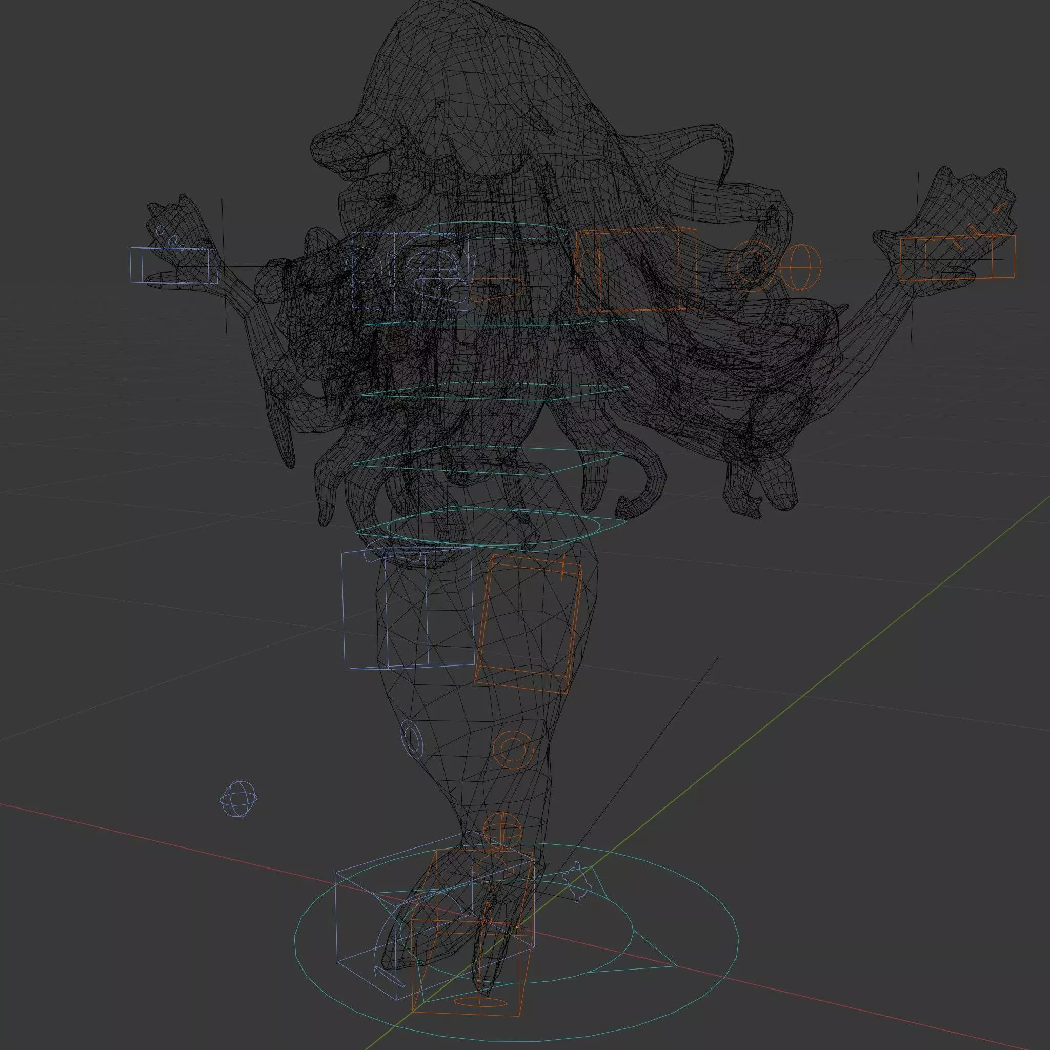 Elegant Mermaid Rigged and Animated Character Model Low-poly 3D model_6