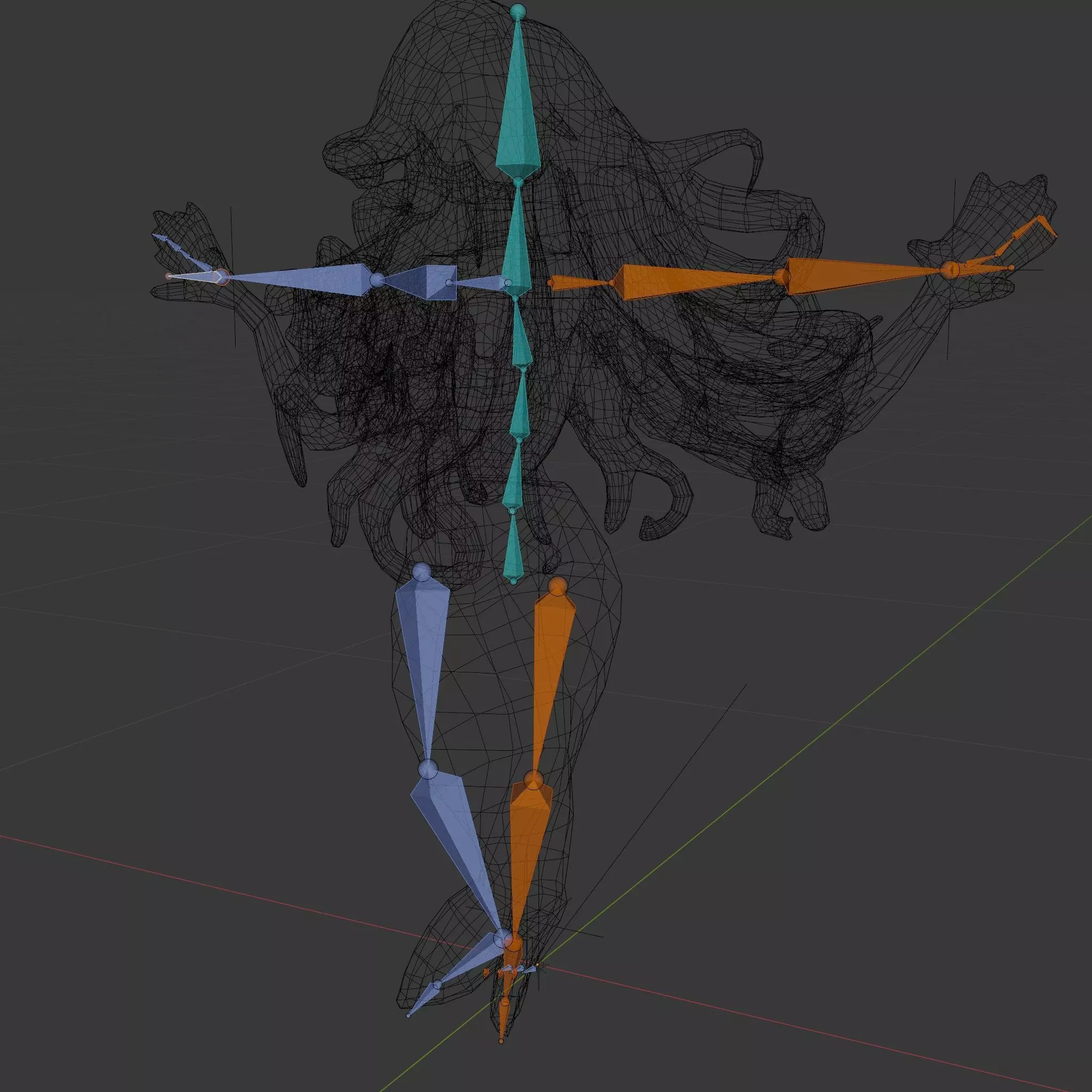 Elegant Mermaid Rigged and Animated Character Model Low-poly 3D model_7