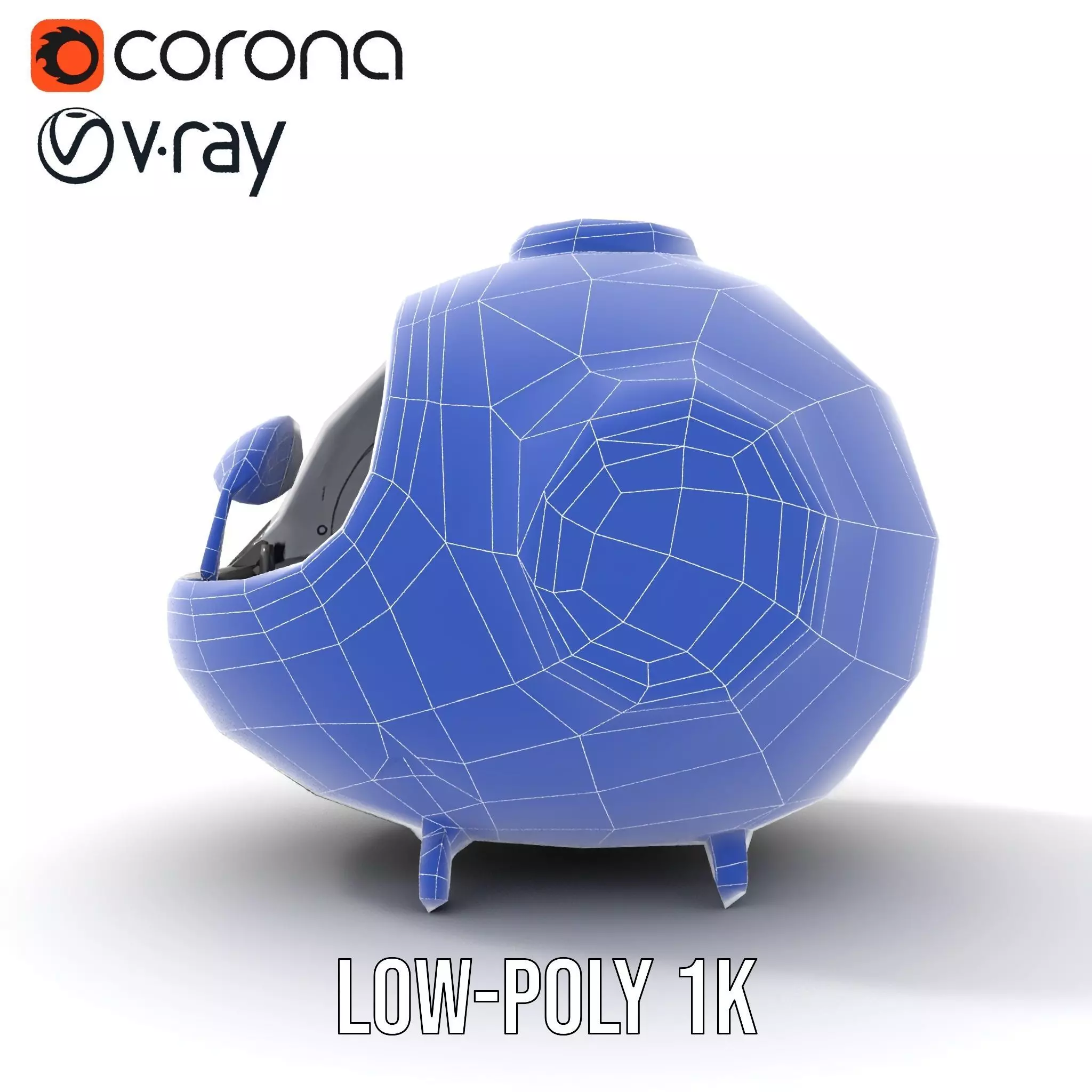 Futuristic Pod Vehicle Model Pack Low-poly 3D model_22