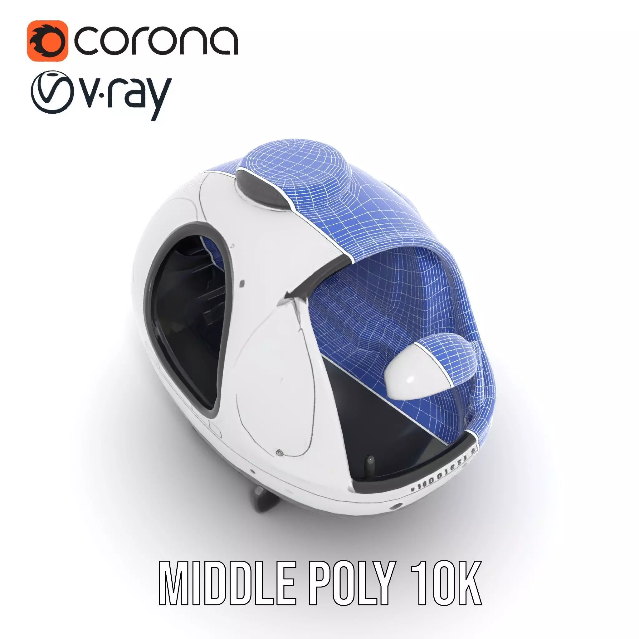 Futuristic Pod Vehicle Model Pack Low-poly 3D model_26