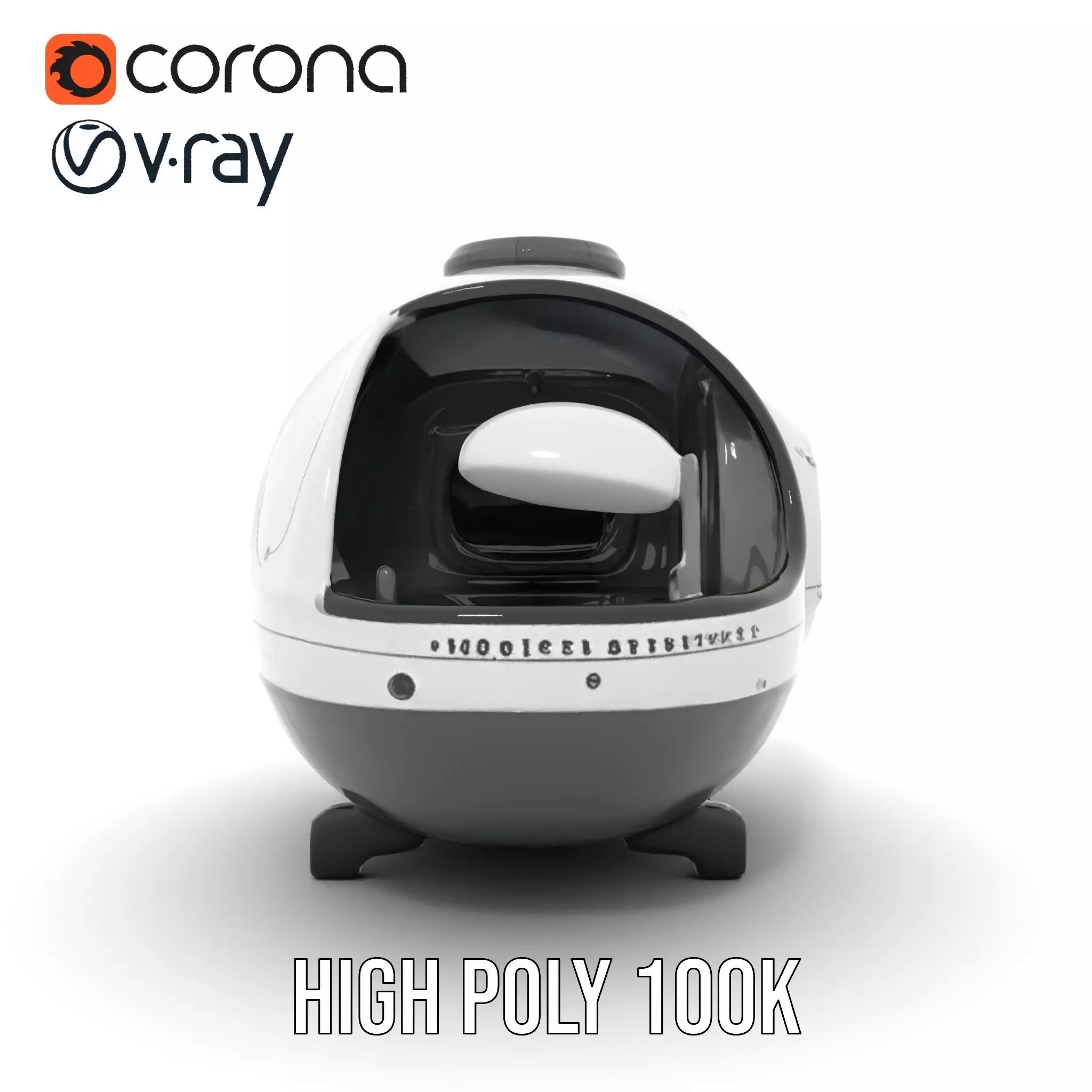 Futuristic Pod Vehicle Model Pack Low-poly 3D model_28